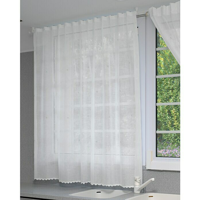 Visillo para ventana Cocina Romy (200 x 270 cm, Blanco)