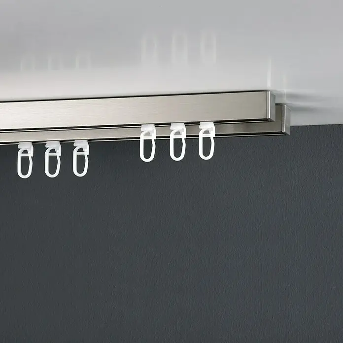 Expo Ambiente X-Gleiter - Weiß, Geeignet für: Ø 16, Ø 20, Ø 25, 18 x 18, 87 x 16 mm Profile, 25 Stk. - Bild eines stilvollen Vorhangsystems mit Gleitern, perfekt für moderne Wohnräume.