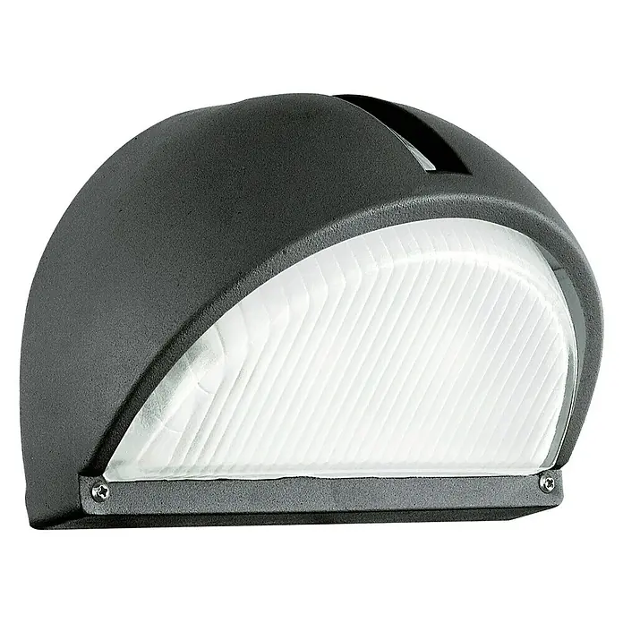 Eglo Aplique exterior Onja - 60 W, 15 x 22 x 15 cm, Negro, IP44 - Lámpara de exterior moderna semicircular en antracita con difusor blanco, ideal para iluminar fachadas y entradas con estilo.
