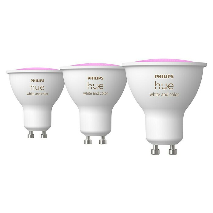 Philips Hue Smart-LED-Lampe White & Color Ambiance (GU10, Dimmbar, RGBW, 400 lm, 4,2 W, 3 Stk.) | BAUHAUS