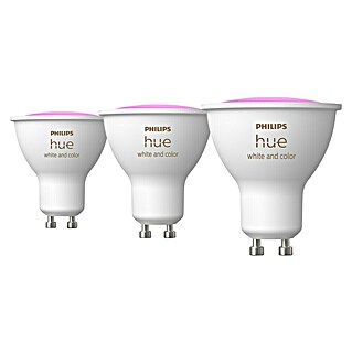 Philips Hue Smart-LED-Lampe White & Color Ambiance (GU10, Dimmbar, RGBW, 400 lm, 4,2 W, 3 Stk.)