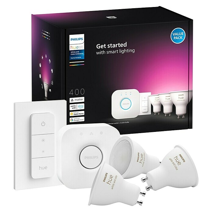 Philips Hue LED-Leuchtmittel Starter Kit (4,2 W, 400 lm, Dimmbar) | BAUHAUS