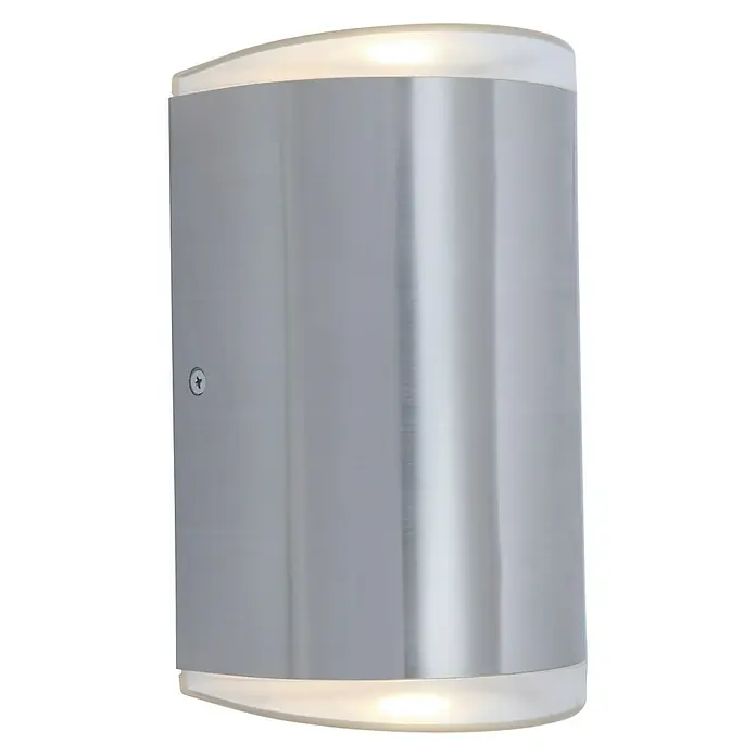 Lutec Aplique exterior LED Path - 16 W, 11 x 8 x 19 cm, Plateado, IP44 - Moderna lámpara de pared plateada con iluminación indirecta para un ambiente agradable en la habitación. Iluminación elegante para cualquier sala de estar.