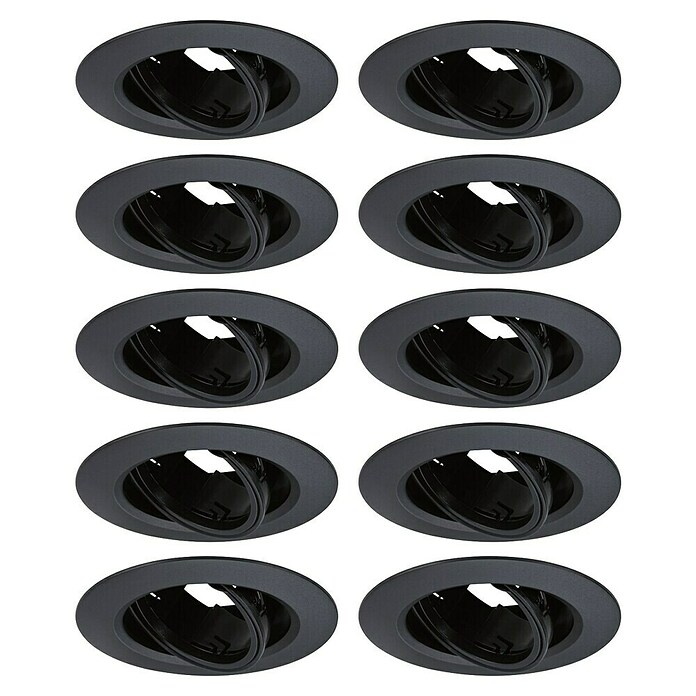 Paulmann Einbauleuchte (10 W, 9 cm, Schwarz, 10 Stk., Schwenkbar) | BAUHAUS