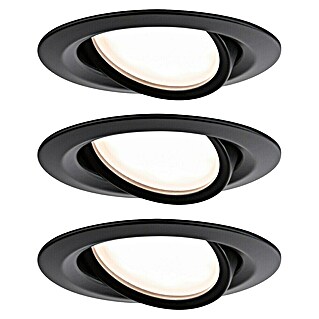 Paulmann Nova LED-Einbauleuchte rund (18 W, Schwarz, Warmweiß, 3 Stk.)