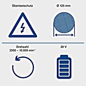 Scheppach IXES 20V Akku-Winkelschleifer C-AG125-X (20 V, Ohne Akku, Durchmesser Scheibe: 125 mm) | BAUHAUS