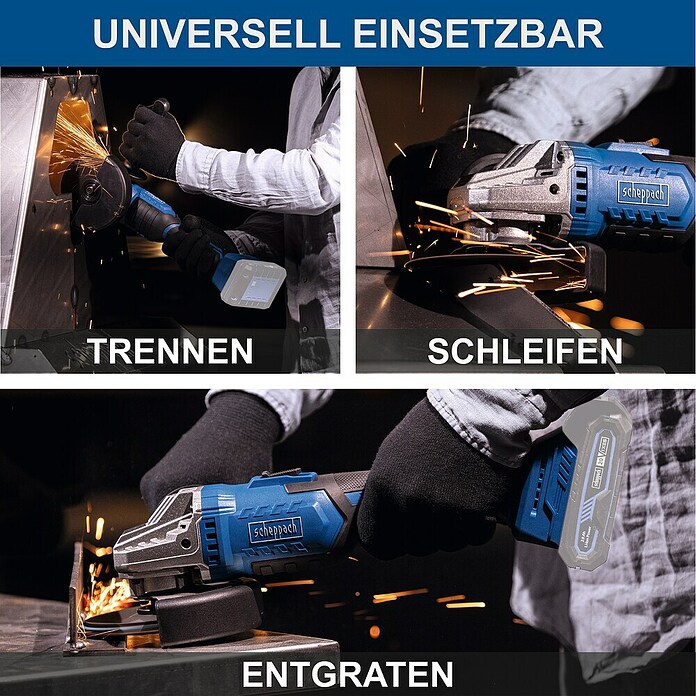 Scheppach IXES 20V Akku-Winkelschleifer C-AG125-X (20 V, Ohne Akku, Durchmesser Scheibe: 125 mm) | BAUHAUS