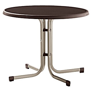 Sieger Balkontisch rund (Ø x H: 86 x 72 cm, Stahl, Mecalit, Klappbar, Champagner/Mocca)
