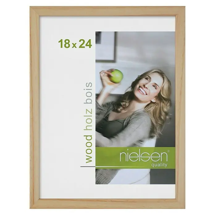 Nielsen Holzrahmen Zoom - 18 x 24 cm, Natur - Helle Holz Bilderrahmen, ideal für Fotos oder Kunstwerke. Der Rahmen betont die Ästhetik jedes Bildes und passt zu jeder Inneneinrichtung.