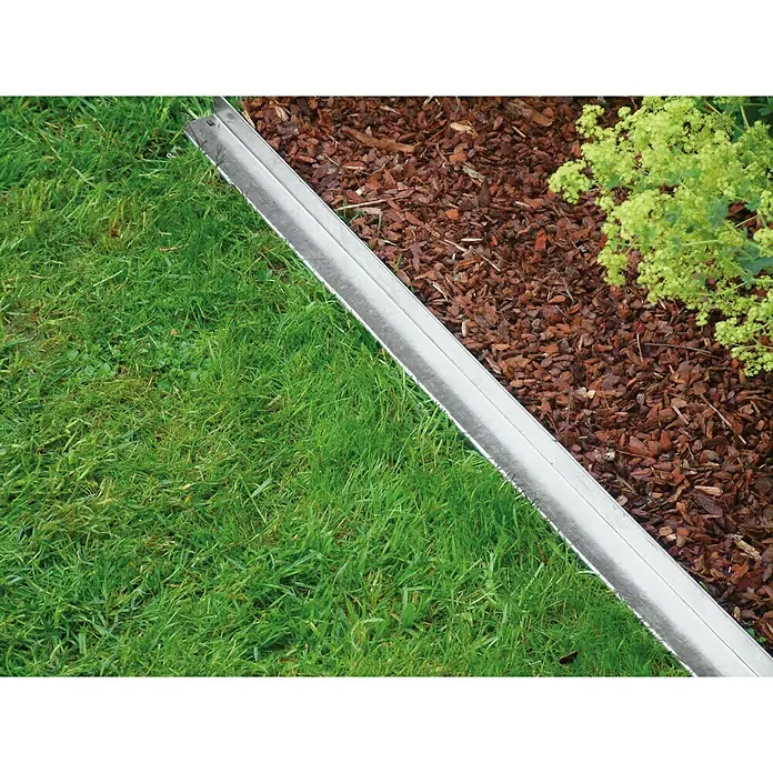Bellissa Rasenkante Comfort - 59 x 9 cm, Metall, Verzinkt, Mähkante - Rasenkante aus Metall zwischen Rasen und Mulch.