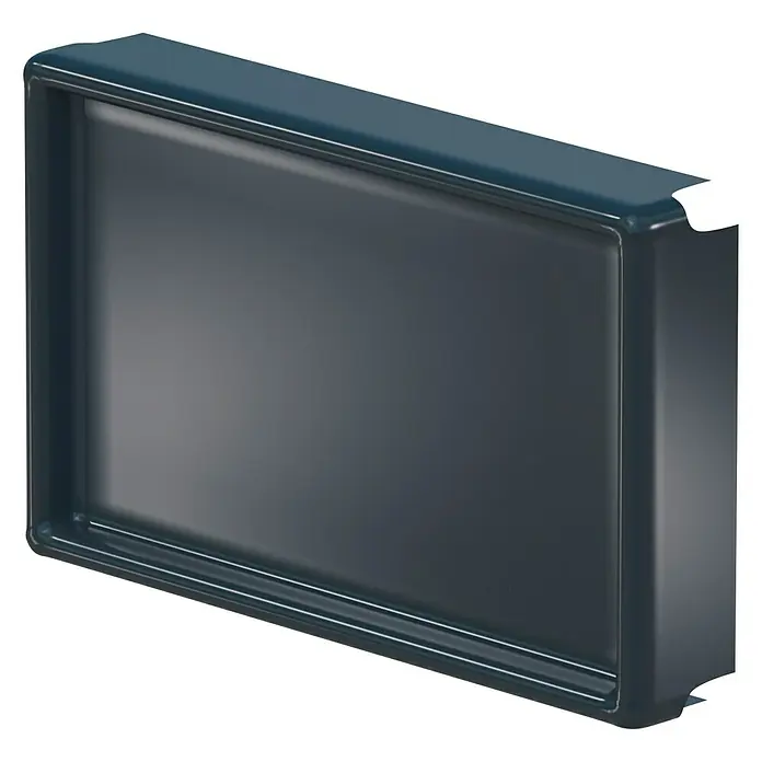 Sarei Piccolo Ablauf-Set - Nennweite: 70 mm, Aluminium, Anthrazit, Eckig - Eine Nahaufnahme eines dunkelblauen, rechteckigen Aufputzrahmens, der eine schlichte und elegante Optik bietet.\n