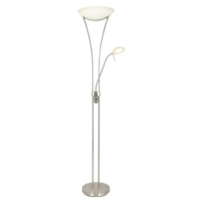 Tween Light Lámpara de suelo LED Ohio - 180 cm, Blanco cálido - Lámpara de pie con brazo de lectura, moderna y elegante para un ambiente acogedor en el salón. La lámpara es de metal y vidrio.