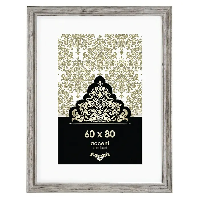 Accent Holzrahmen Vintage - 60 x 80 cm, Weiß - Grauer Fotorahmen 60 x 80 cm, Akzent von Nielsen, ideal für Kunstwerke und Fotos, verleiht jedem Raum einen stilvollen Touch und betont die Erinnerungen.