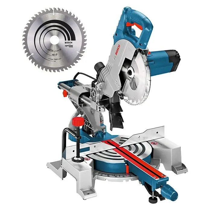 Bosch Sierra ingletadora telescópica GCM 800 SJ - 1.400 W, Diámetro hoja de sierra: 216 mm - Ingletadora Bosch con hoja, perfecta para cortes de madera precisos. Potente y versátil para profesionales y aficionados al bricolaje.
