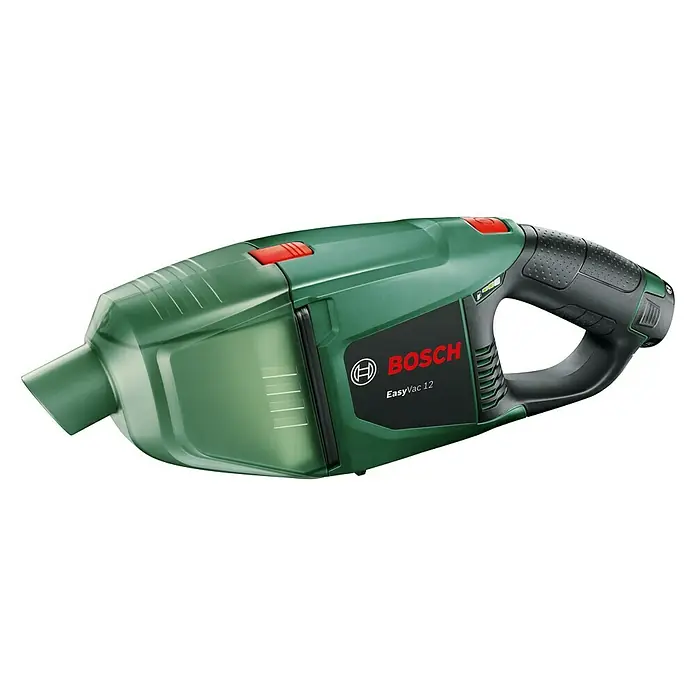 Bosch Power for All 12V Akku-Handstaubsauger EasyVac 12 - 12 V, 1 Akku, 2 Ah - Hier ist ein grüner Bosch EasyVac 12 Handstaubsauger.
