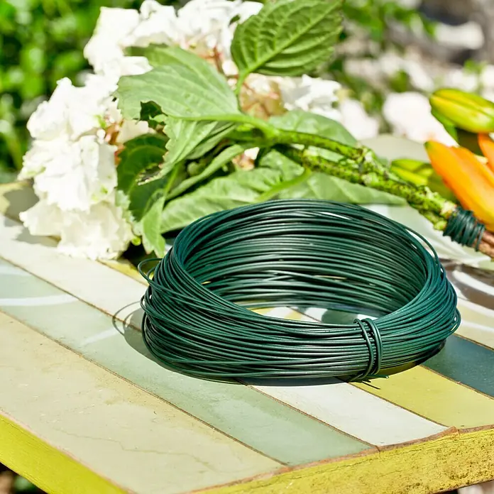 Filo Legaccio Per Piante Da Giardino 20 Mt - Verde, Diametro 2,5 Mm, Rivestito In Plastica, Flessibile E Resistente Alla Ruggine - Per Sostenere Rampicanti E Alberi