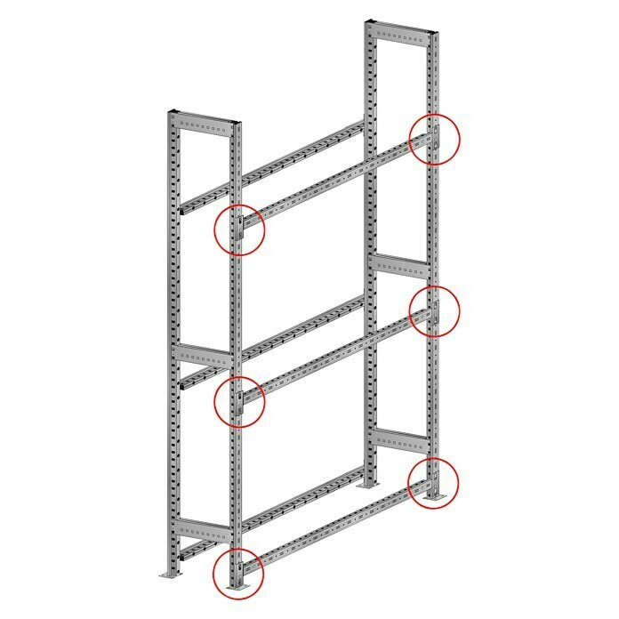 Scholz System Regalknoten-Set Grundelement (4 Stk., Verzinkt)