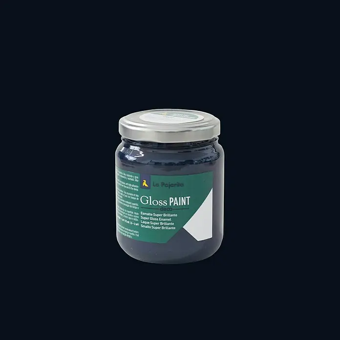La Pajarita Pintura Gloss Paint black Jack, 175 ml - Brillante - Un bote de pintura de esmalte brillante La Pajarita, ideal para proyectos deco versátiles. El esmalte ofrece un acabado super brillante.