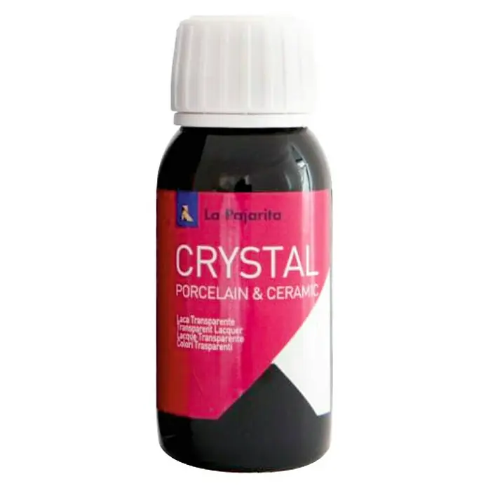 La Pajarita Laca para efectos decorativos Crystal - 50 ml, Deep Green - Bote de pintura Crystal Porcelana & Cerámica de La Pajarita, ideal para un lacado transparente sobre diversas superficies.