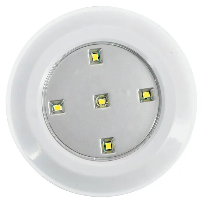 Voltomat Luz a pilas Smart-Push-Light - Blanco, 3 ud. - Luz LED blanca con cinco luces LED. Perfecto para armarios, vitrinas o como iluminación de acento en interiores.