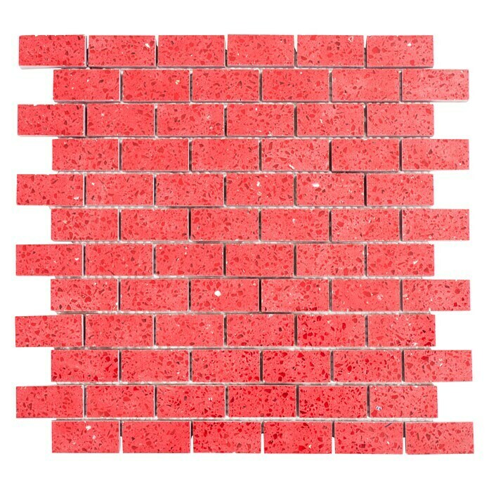 Mosaikfliese Brick Artifical XCM ASMB4 (30 x 30 cm, Rot, Glänzend)