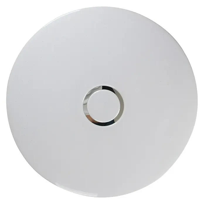 Tween Light LED-Deckenleuchte rund Skyler Flat Star - 22 W, Ø x H: 54 x 7 cm, Weiß, Silber, Mehrfarbig - Runde, weiße Deckenleuchte mit Chromring in der Mitte, ideal für moderne Innenräume und stilvolle Beleuchtung.