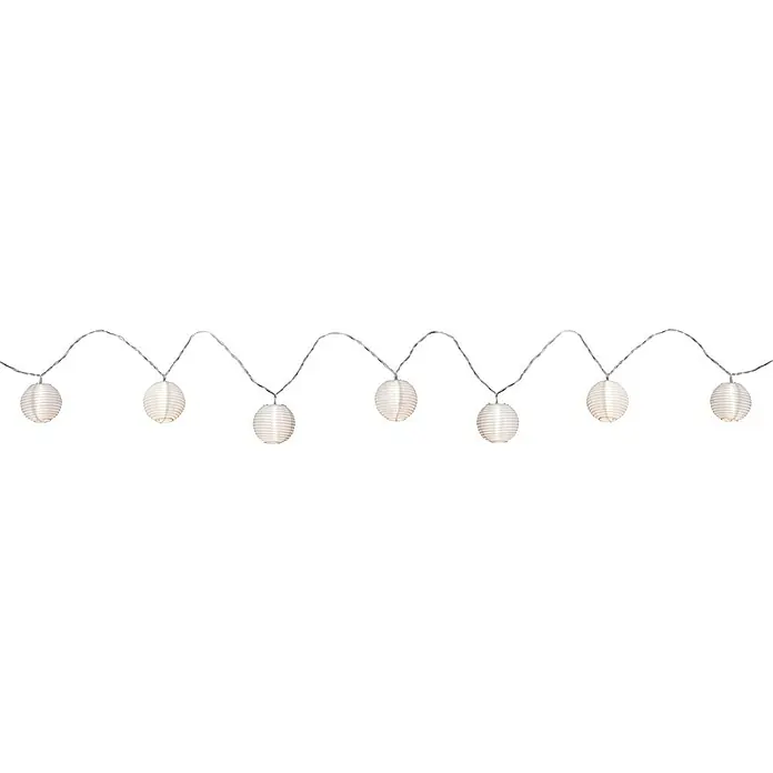 Paulmann Guirnalda luminosa LED Lampion - 3,6 m, Para exterior - Guirnalda de luces con ocho farolillos de papel blancos para un ambiente acogedor.