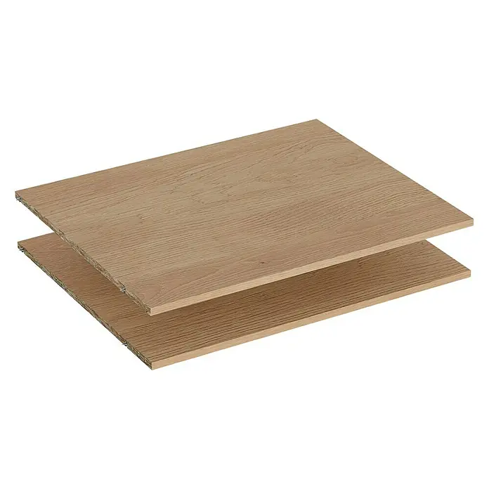 Finsa Set de estanterías para el armario - L x An x Al: 71,8 x 57,3 x 1,6 cm, Marrón - Dos estantes de madera con aspecto de roble claro, perfectos para el almacenamiento y la organización en cualquier espacio habitable. Construcción robusta.