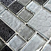 Mozaïektegel Crystal Mix XCM K989 (29,8 x 29,8 cm, Zwart, Glanzend)