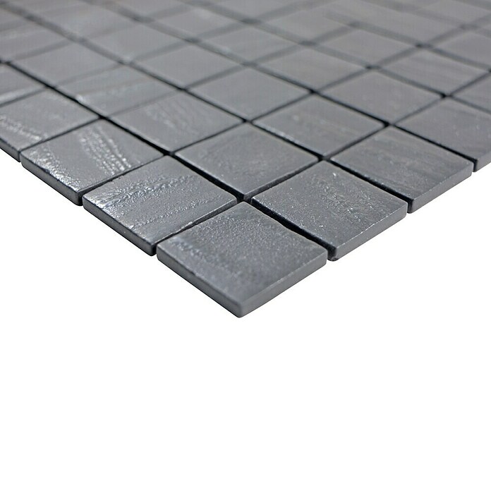 Mosaikfliese Quadrat Eco Uni TINA 03 (31,5 x 31,5 cm, Schwarz/Anthrazit, Matt)