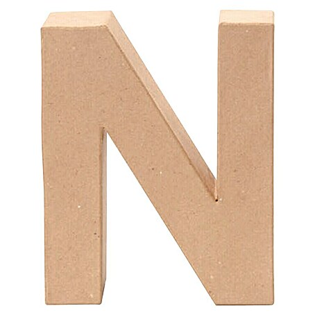 Glorex Papp-Buchstabe (Motiv: N, Pappe, L x B x H: 17,5 x 14 x 5,5 cm)