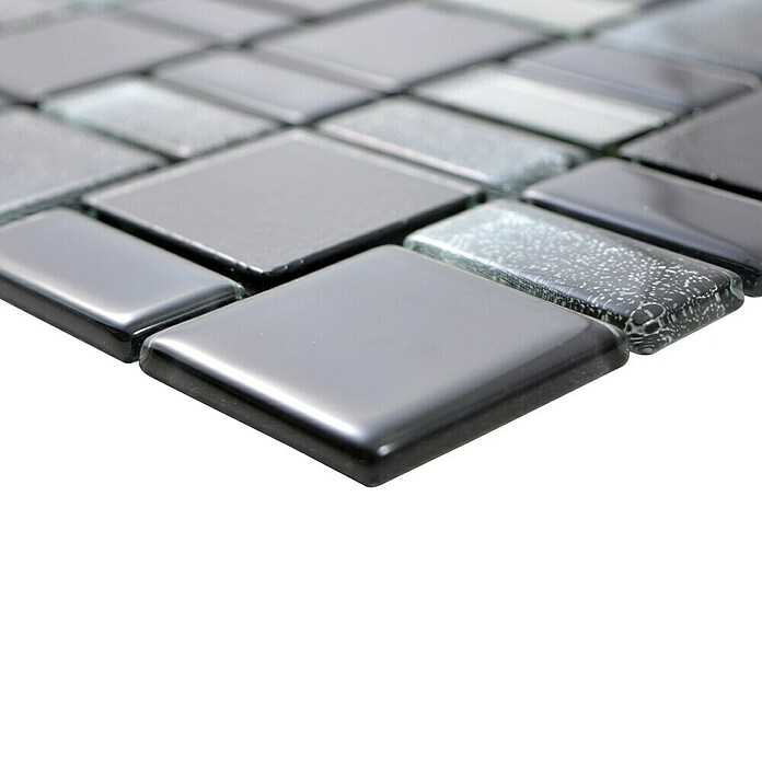 Mosaikfliese DAZZLE 05B (30 x 30 cm, Schwarz, Glänzend)