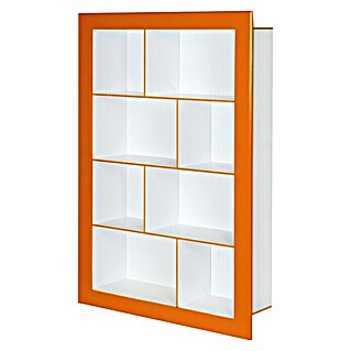 Phönix Regal Frame (H x B x T: 158,8 x 108,8 x 31,5 cm, Traglast: 5 kg/Boden, Weiß/Orange)