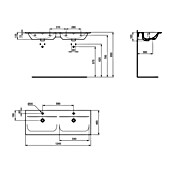 Ideal Standard Connect Air Einbauwaschbecken (46 x 124 cm, Keramik, Weiß)