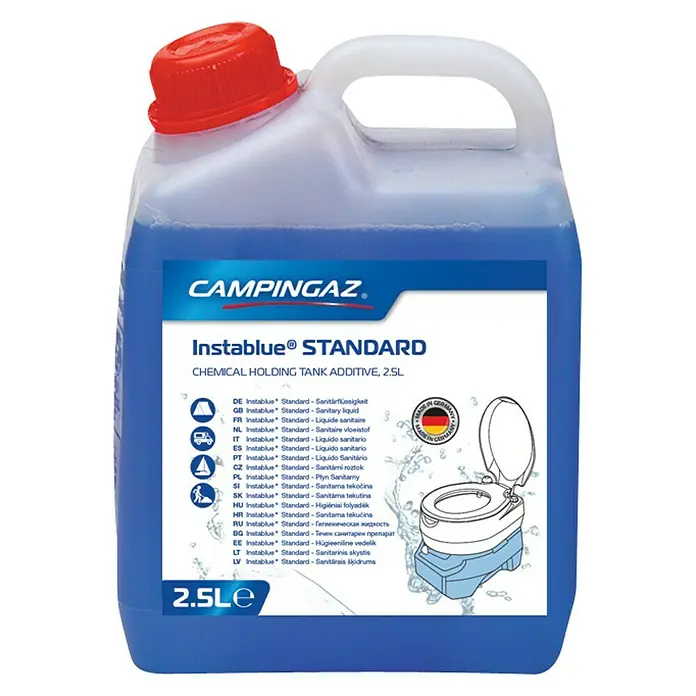 Campingaz Chemietoiletten Zusatz Instablue Standard - 2,5 l - Campingaz Instablue Standard, ein chemischer Tankzusatz mit 2,5 Litern Inhalt für die sanitäre Reinigung von Campingtoiletten.