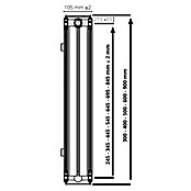 Universal-Flachheizkörper (B x H: 160 x 90 cm, 6-fach, Typ: DK-22, 3.512 W)