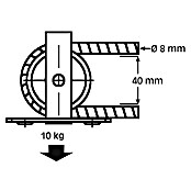 HBS Betz Seilrolle (Typ: Stehrolle, Polyamid, Traglast: 10 kg, Durchmesser: 40 mm, 2 Stk.)