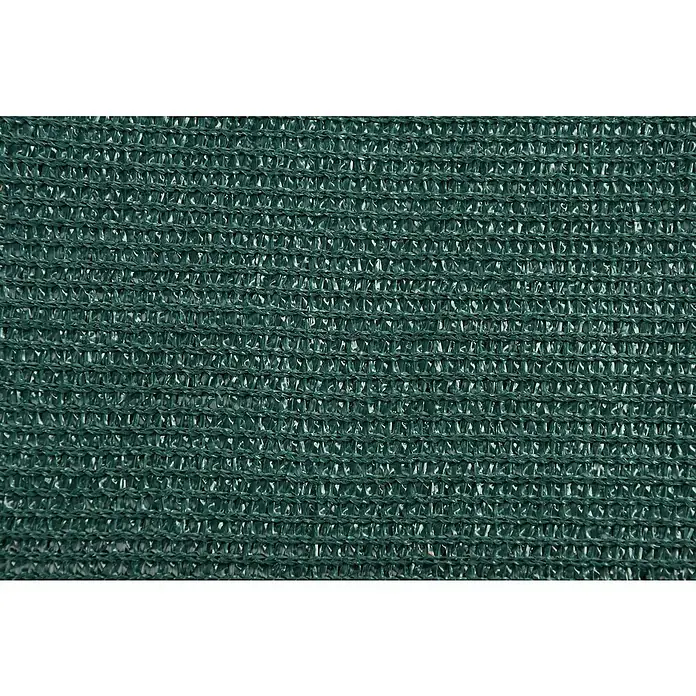Faura Malla sombreadora - L x Al: 4 x 3 m, Verde, Plástico - Primer plano de una malla de sombra verde que muestra la textura y los detalles de la malla. Ideal para horticultura y aplicaciones de sombreado.