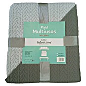 Plaid reversible Trenza (180 x 260 cm, Gris) | BAUHAUS
