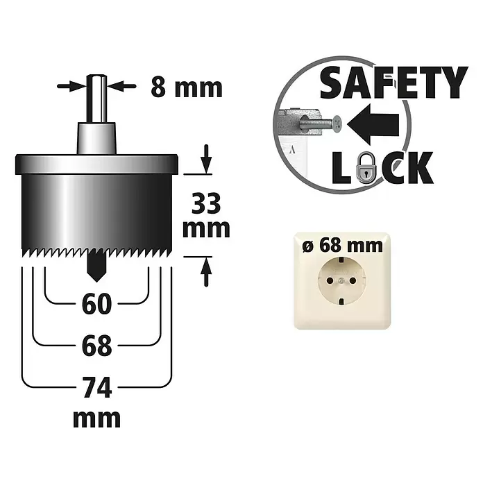 Wolfcraft Mehrkranzlochsäge3 -tlg., Schnitttiefe: 33 mm