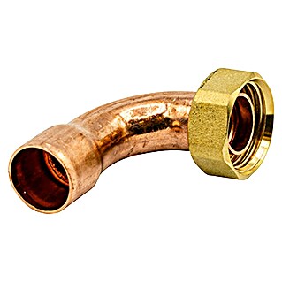 Racor curvo de cobre (Diámetro: 18 mm, ½″, Tipo de conexión: Hembra, 1 ud.)