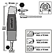 Wolfcraft Winkelgetriebe (Passend für: Akkuschrauber, Durchmesser Schaft: ¼″ Hex, Max. Drehzahl: 400 U/min)