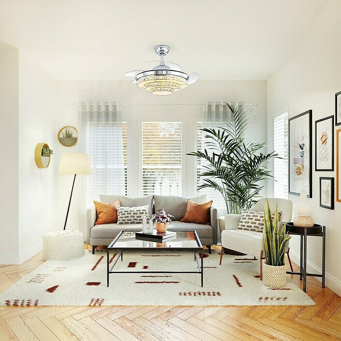 Led Hispania Ventilador de techo Luxury Géminis (Dorado, 106 cm, 75 W, Blanco cálido) | BAUHAUS