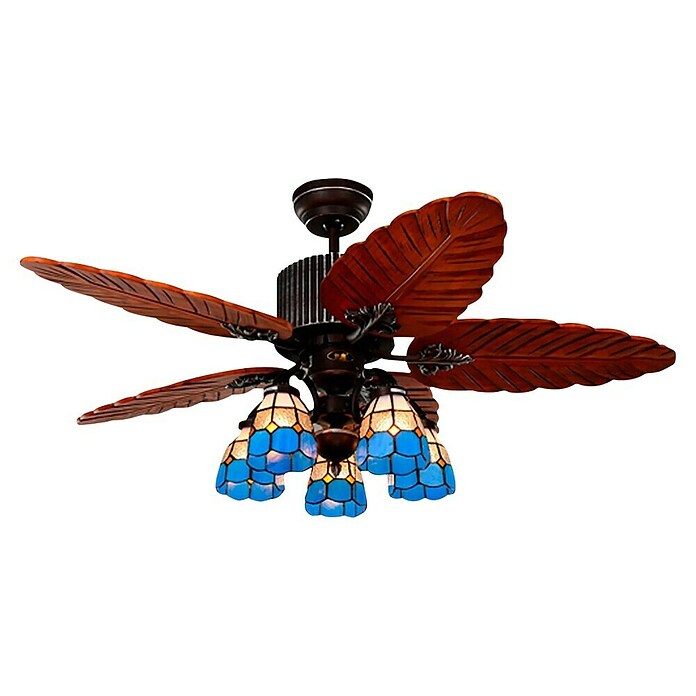 Led Hispania Ventilador de techo Vintage Acuario (Negro, 132 cm, 55 W) | BAUHAUS
