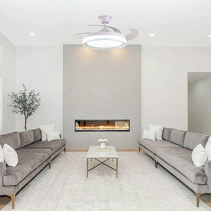 Led Hispania Ventilador de techo Siros (Blanco, 106 cm, 36 W) | BAUHAUS