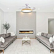 Led Hispania Ventilador de techo Polux (Blanco/Madera, 106 cm, 35 W, Blanco cálido) | BAUHAUS