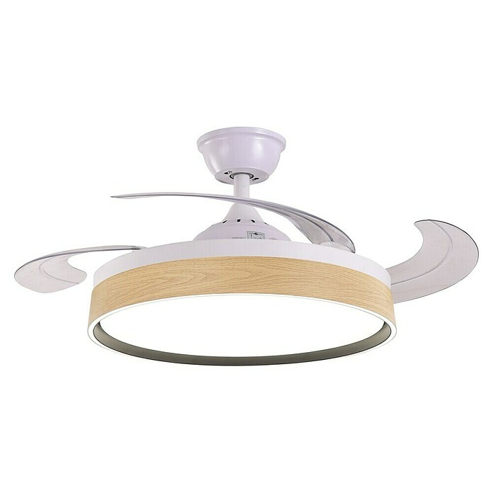 Led Hispania Ventilador de techo Polux (Blanco/Madera, 106 cm, 35 W, Blanco cálido) | BAUHAUS