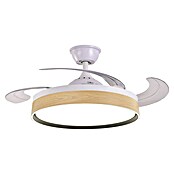 Led Hispania Ventilador de techo Polux (Blanco/Madera, 106 cm, 35 W, Blanco cálido) | BAUHAUS