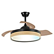Led Hispania Ventilador de techo Polux (Negro/Madera, 106 cm, 35 W) | BAUHAUS