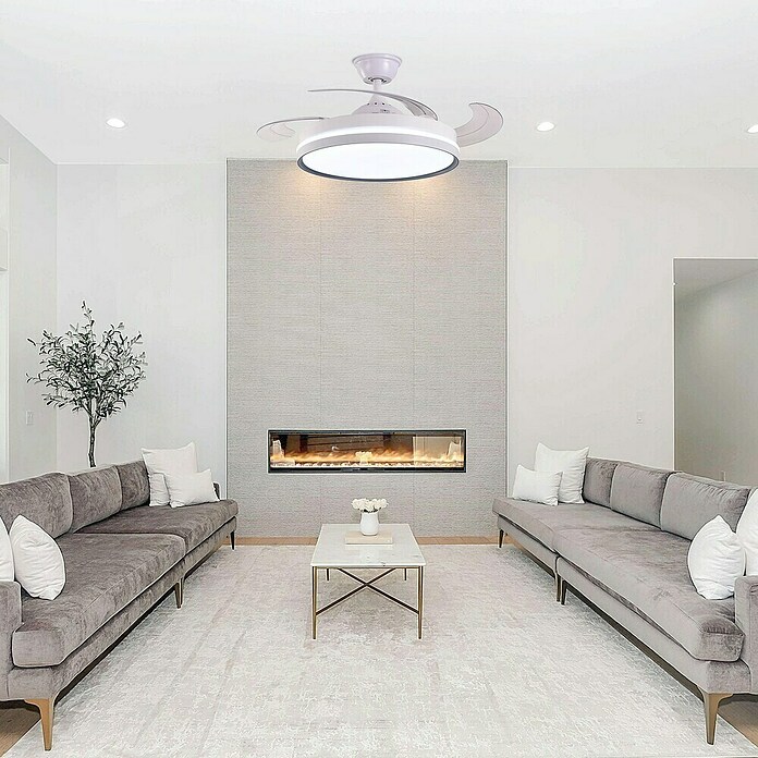 Led Hispania Ventilador de techo Rinia (Blanco, 106 cm, 35 W) | BAUHAUS